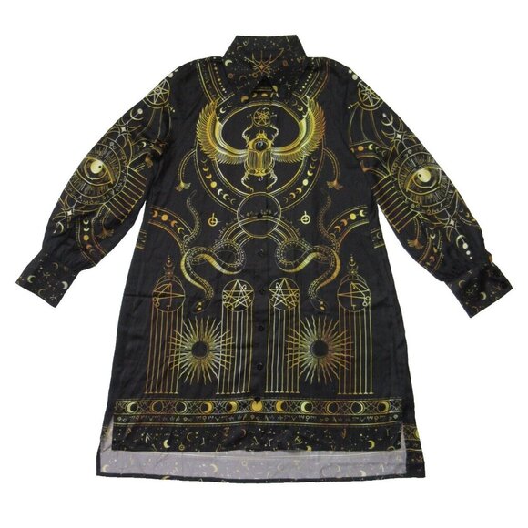NWT BlackMilk High Priestess Long Sleeve Work It Shirt Dress AU 10 / US 6 - Picture 2 of 8